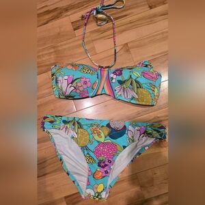 Trina Turk Tropical Bandeau Bikini Set. Sz. 8(US)